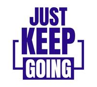 Sigue adelante, citas motivacionales tipográficas Calcomanías de vinilo para murales y paredes 67.2x68.6cm Se puede modificar y añadir información Azul oscuro