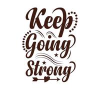 Sigue adelante con fuerza, cita de letras Calcomanías de letras 49.4x67cm Decoración de carrocerías Café