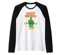 Sigue en bicicleta, pulgares motivacionales hacia arriba Inspiración en ciclismo Camiseta Manga Raglan