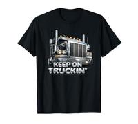 Sigue en Truckin Semi Truck Driver Big Rig Vintage Trucker Camiseta