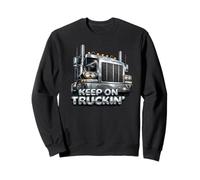 Sigue en Truckin Semi Truck Driver Big Rig Vintage Trucker Sudadera