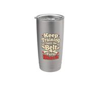 Sigue entrenando al futuro luchador de artes marciales Black Belt Karate Vaso térmico de acero inoxidable de doble pared