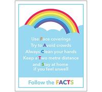 Sigue los hechos, señal del arco iris de la escuela