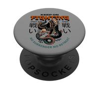 Sigue luchando (gráfico de águila y Serpiente) PopSockets PopGrip Adhesivo