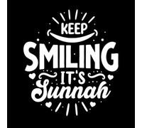 Sigue sonriendo, es sunnah, religión musulmana, mejores citas, letras Calcomanías de letras 54.6x61.2cm Decoración artística Blanco