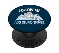 Sígueme I Do Stupid Things Funny Powder Skiing PopSockets PopGrip Adhesivo