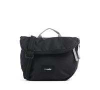 Siguiendo la tendencia deportiva, este bolso bandolera Pacsafe Saddle combina poliéster reciclado sostenible con un acabado resistente al agua y a la abrasión, ideal para estilos de vida activos. Dise