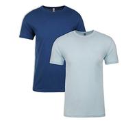 Siguiente nivel para hombre Premium Fitted manga corta Crew 1Cool Blue+1Light Blue Large
