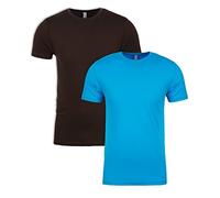 Siguiente nivel para hombre Premium Fitted manga corta Crew 1Dark Choc+1Turquoise Medium