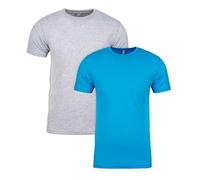 Siguiente nivel para hombre Premium Fitted manga corta Crew 1Heather Grey+1Turquoise XXX-Large