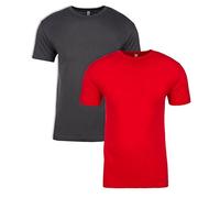 Siguiente nivel para hombre Premium Fitted manga corta Crew 1Heavy Metal+1Red Large