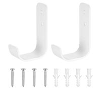 SiGuLiKeJi 2 Pcs Gancho Pared de Garaje, Ganchos para Colgar Bicicletas, Gancho Bicicleta Pared, Ganchos Pared de Garaje Garage, Soporte Ganchos en J para Colgadores Herramientas Eléctricas, Blanco