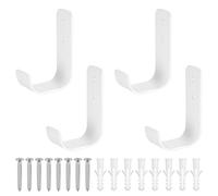 SiGuLiKeJi 4 Pcs Gancho Pared de Garaje, Ganchos para Colgar Bicicletas, Gancho Bicicleta Pared, Ganchos Pared de Garaje Garage, Soporte Ganchos en J para Colgadores Herramientas Eléctricas, Blanco