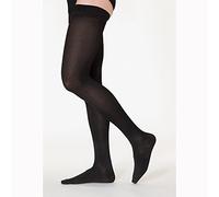 Sigvaris Hombres de algodón de rejilla con sujeción superior 30 - 40 mmHg cerrado en los dedos corto, tamaño pequeño, corto, negro, L Largo, Negro, 1