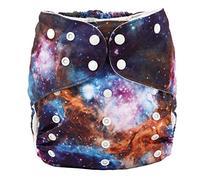 Sigzagor Pañal de tela grande para niños de 2 a 7 años, pañal, bolsillo reutilizable, lavable, para bebés y niños pequeños (sistema solar)