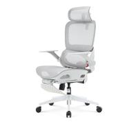 SIHOO Silla de Oficina Ergonómica B100-Silla de Escritorio con Soporte Lumbar Adaptativo Dinámico, Reposabrazos Abatibles, Inclinación 90-135° con Bloqueo, Reposapiés y Cojín de Malla Transpirable