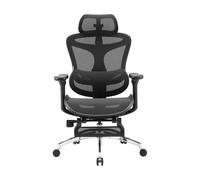 SIHOO Silla de Oficina ergonómica Soporte Lumbar dinámico, reposabrazos 3D, Respaldo Ajustable y reposapiés para Mayor Comodidad, Silla de Escritorio Negro(Se envía en Dos Paquetes Separados)