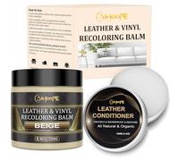 SIHOOPE 250g Reparador para Cuero con 100ml Cuidado, Kit de Reparación Beige - Líquido Reparador, Quita Arañazos en Asientos de Coche, Sofás, Zapatos, Bolsos y Chaquetas
