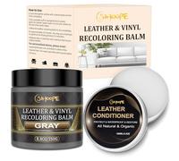 SIHOOPE 250g Reparador para Cuero con 100ml Cuidado, Kit de Reparación Gris - Líquido Reparador, Quita Arañazos en Asientos de Coche, Sofás, Zapatos, Bolsos y Chaquetas