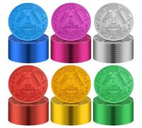 Siifert 60 Unidades De Chips AA Recuperación Y Medallones, Sobriedad a Granel, Fichas Para Alcohólicos, Medallón Anónimo, Aluminio, Incluye 1, 2, 3, 6, 9 Meses 24 Horas, Lote