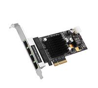SIIG Gigabit Ethernet de 4 puertos con tarjeta PCIe PoE: Intel 350, PCIe 2.0 x4 a Quad RJ-45,1000/100/10Mbps, PoE, 802.3af Power Over Ethernet, Intel I350-T4, disipador de calor grande, soportes de