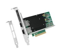 SIIG Tarjeta de red PCIe Gigabit Ethernet de 10 G de doble puerto, PCIe 2.0 x8 a doble puerto RJ-45, chipset Intel X540-T2, disipador de calor extra grande, soportes de doble perfil (LB-GE0311-S1)