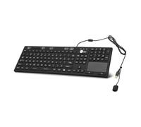 SIIG Teclado USB-A Lavable de Silicona con Cable con Panel táctil, diseño de 110 Teclas, Grado Industrial y médico, a Prueba de Polvo, Cumple con IP68, 5 Niveles de Brillo, silencioso y silencioso,