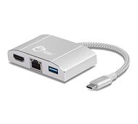 Siig USB 3.1Type C (USB C) Thunderbolt 3 a Gigabit Ethernet LAN Network y Hub Adaptador HDMI con USB 3.0 Tipo A, Gigabit Etherent y Salida HDMI - Listo para 4K (JU-H30712-S1)