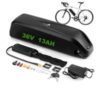 siismi 36V 13AH Batería Bicicleta Eléctrica con Cargador, Hailong Batería Ebike Bateríe Litio para Tubo Inferior con 4 Pin Placa Base para 250W 350W 500W 750W Motor