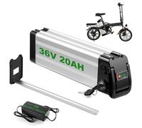 siismi 36V 20AH Batería Bicicleta Eléctrica, Silver Fish Batería de Litio Impermeable y Plegable para Bicicleta Eléctrica, con Descarga de 4 Pines, ara 36V Motores 50W-750W