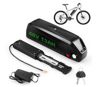 siismi 48V 13AH Batería Bicicleta Eléctrica con Cargador, Hailong Batería Ebike Bateríe Litio para Tubo Inferior con 4 Pin Placa Base y Puerto USB para 250W 350W 500W 750W 1000W Motor