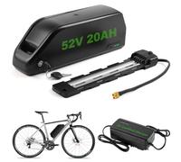 siismi 52V 20AH Batería Bicicleta Eléctrica con Cargador 3A, Hailong Batería Ebike Bateríe Litio para Tubo Inferior con 5 Pin Placa Base para 250W 350W 500W 750W 1000W 1500W Motor