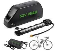 siismi 52V 25AH Batería Bicicleta Eléctrica con Cargador 3A, Hailong Batería Ebike Bateríe Litio para Tubo Inferior con 5 Pin Placa Base para 250W 350W 500W 750W 1000W 1500W 2000W Motor