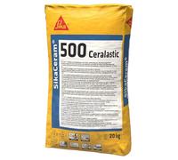 SIKA - Adhesivo cementoso rápido - SikaCeram 500 Ceralastic - Gris - Reforzado con fibras - Para impermeabilización y pegado de baldosas - 20 kg