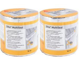 SIKA - Banda autoadhesiva bituminosa Multiseal - Aluminio - Soporte múltiple - Para reparación de cubiertas y fisuras en edificios - 10m x 150mm (Paquete de 2)