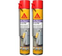 SIKA Boom 180, Espuma expansible, Espuma de poliuretano autoextensible de uso general, Interior y exterior - 750ml, El embalaje puede variar (Paquete de 2)