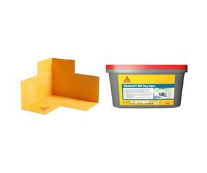 SIKA, Cinta Sellante Impermeable para Puentear Fisuras, Interior y Exterior, 25 m + SIKA, Membrana Impermeabilizante, Gris Claro, Lista al Uso para Aplicar en Baños y Duchas, 7 kg