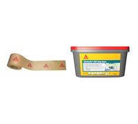 SIKA - Lote - Cinta de Sellado Impermeable para Puentear Fisuras - Interior y Exterior - Impermeable y Estanco - Rollo de 25 m & Membrana Impermeabilizante - Lista al Uso - Baños y Duchas - 7 kg