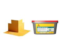 SIKA - Lote - Cinta Sellante Impermeable para Puentear Fisuras - Esquina Exterior - 20 Piezas & Membrana Impermeabilizante - Gris Claro - Lista al Uso para Aplicar en Baños y Duchas - 7 kg