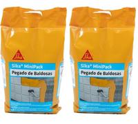 SIKA - MiniPack Pegado de baldosas - Blanco - Adesivo cementoso semiflexible para el pegado de piezas cerámicas en capa fina - Clase C1T - 5kg (Paquete de 2)