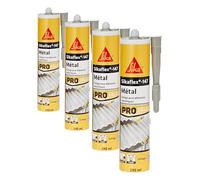 Sikaflex 147 Metal gris claro, pegamento polimérico especial metal, masilla para todos los metales, interior y exterior, 290 ml (Paquete de 4)