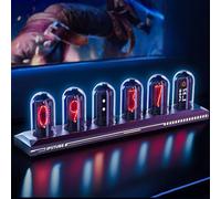 Sikai Reloj Nixie de Tubo, Nixie Tube Clock, Calendario y Tiemp,Foto Personalizada, Múltiples Modos Disponibles,Luces y Pantalla Ajustable por App,USB Tipo C (Base NO RGB)