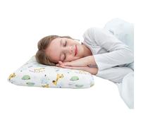 SIKAINI Almohada de espuma viscoelástica para niños, 30 x 50 cm, almohada ergonómica para niños de 3 a 8 años, transpirable e hipoalergénica, con funda de algodón suave lavable para dormir y viajar