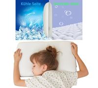 SIKAINI Almohada Infantil - Tejido refrescante con Estampado de Oso, Espuma viscoelástica, diseño ergonómico, Transpirable, Ideal para niños de 3 a 8 años