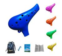 SIKATIHU Ocarina de 12 agujeros C clave de plástico instrumento musical para principiantes regalo para adultos niños (azul)