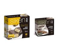 Siken Diet - Barrita Sabor Coco y Banana con Proteínas y Baja en Calorías para Controlar tu Peso - Estuche con 5 uds, 180 gr & Diet - Sándwich Crujiente de Chocolate Rico en Proteínas - 6 x 21 gr