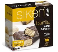 Siken Diet - Barrita Sabor Coco y Banana con Proteínas y Baja en Calorías para Controlar tu Peso - Estuche con 5 uds, 180 gr