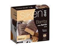 Siken Diet - Barrita Sabor Turrón para ayudarte a Cuidar tu Peso, Rica en Proteínas y Fibra, Snack Ideal para Picar entre Horas- Estuche con 5 Unidades, 180 g