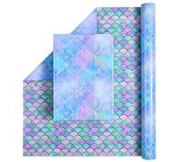 Sikiweiter Rollo de papel de regalo de sirena, mini rollo, 17 pulgadas x 33 pies por rollo