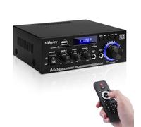 SIKKEBY HiFi Amplificador de audio 600W, AK45 Estéreo Bluetooth 5.0 Sonido digital Radio FM 2 canales Pantalla LCD Entrada SD/USB de alta fidelidad para coches domésticos